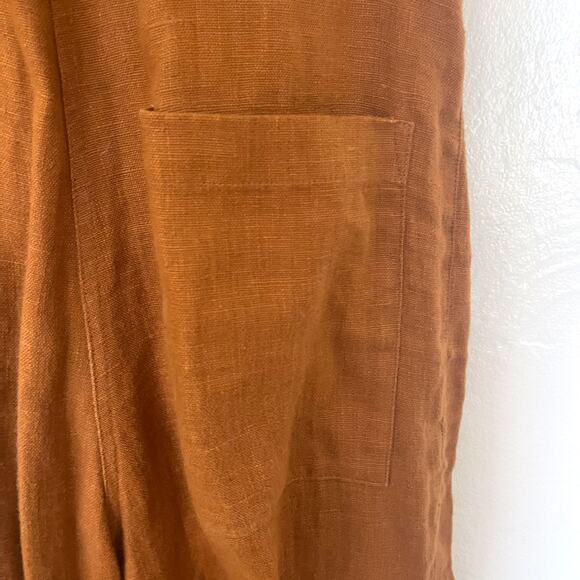 BEATON STUDIO 100% Linen Overalls in Rust Size XS - Picture 11 of 16